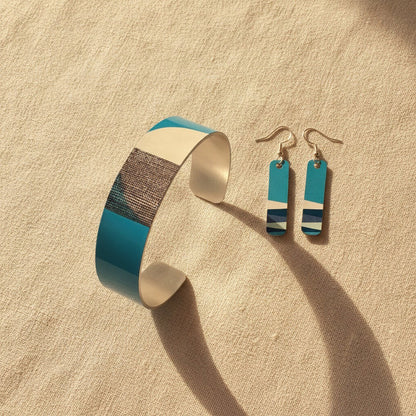 Bauhaus Bracelet in Teal + Black