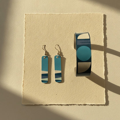 Bauhaus Bracelet in Teal + Black