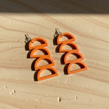 Red Arc Earrings