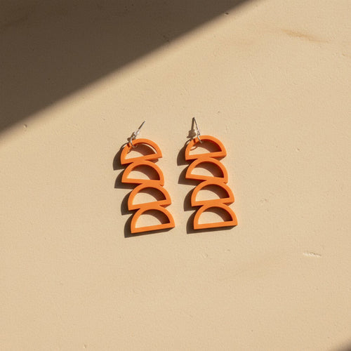 Orange Arc Earrings