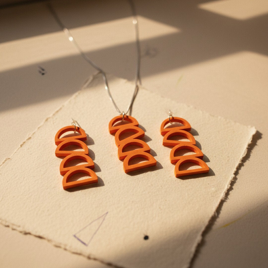 Orange Arc Necklace