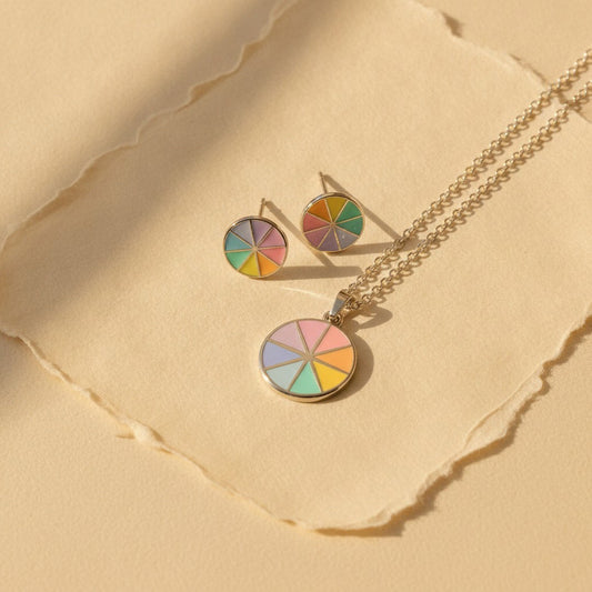Euclid Pastel Wheel Necklace