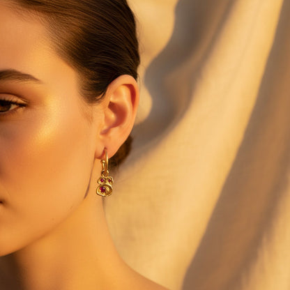 Ruby Earrings - Rubies & 14K Gold Vermeil
