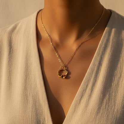 Ruby Necklace -  Ruby & 14K Gold Vermeil